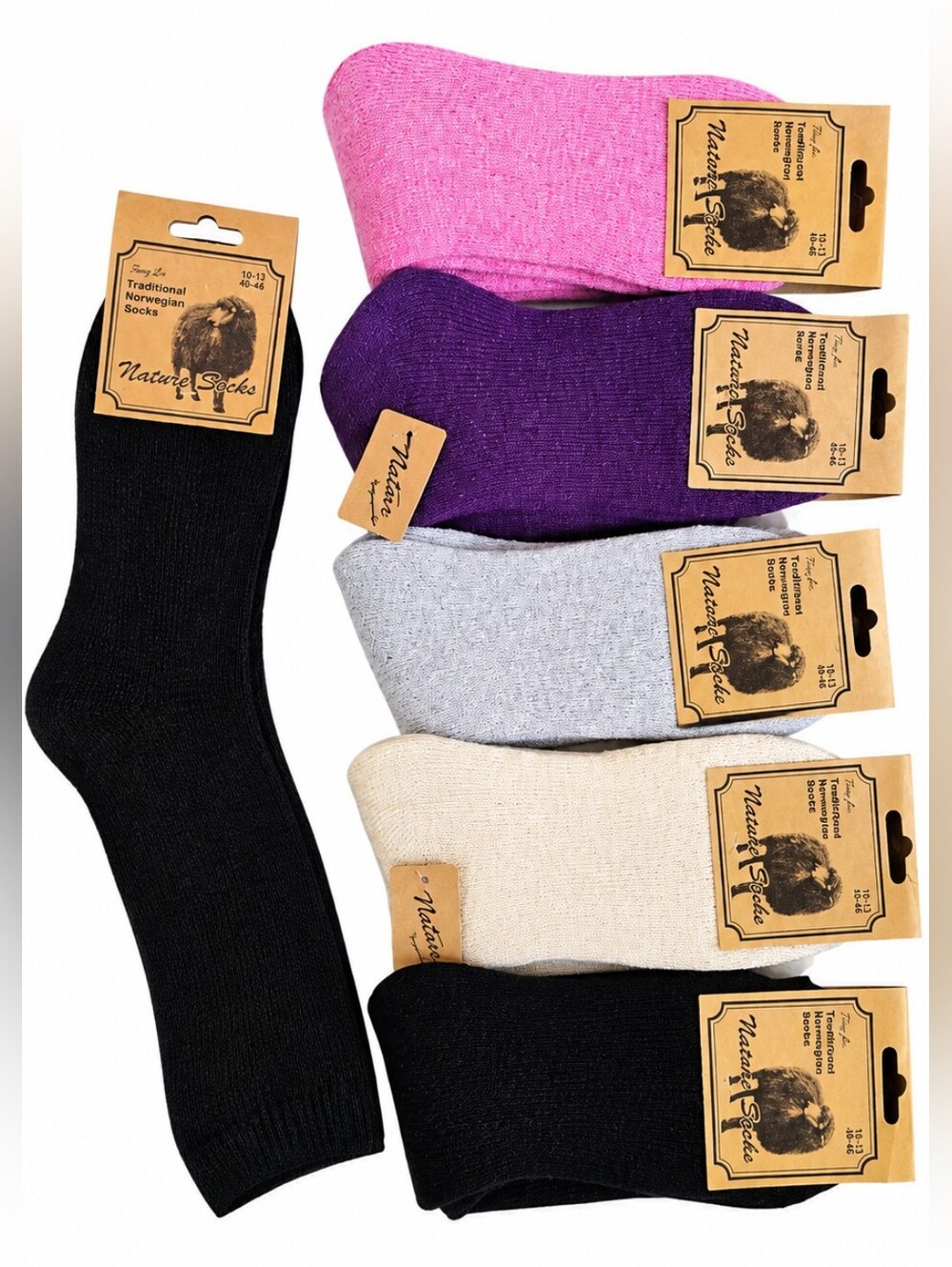 6 Pairs Women’s Winter Warm Wool Thermal Blend Crew Socks Size 10-13